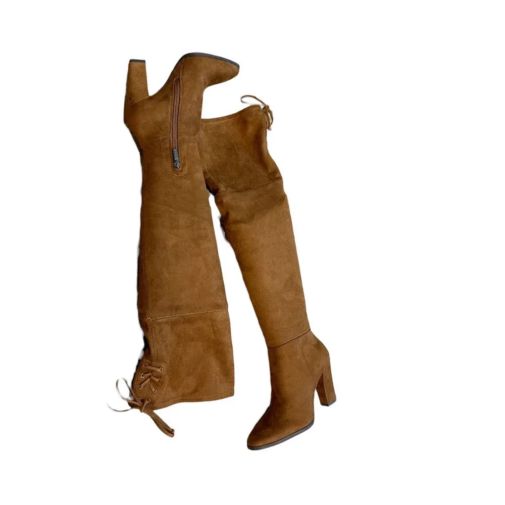 Vince Camuto Cognac Tapley Over The Knee Boot Size 5.5M/ 36 NWOB